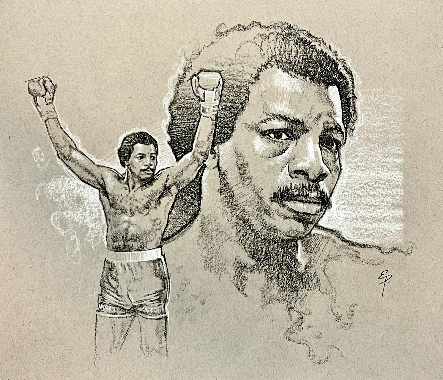 Apollo Creed Carl Weathers Original Sketch