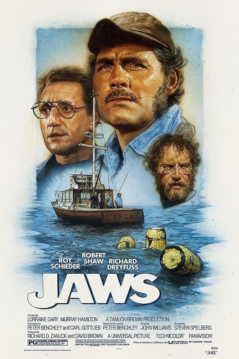 Jaws (1975) AP Poster (White Title)
