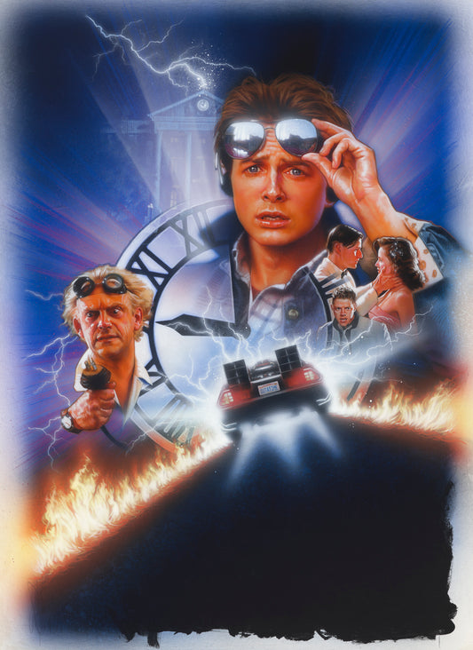 Back To The Future (1985) Poster Original Painting