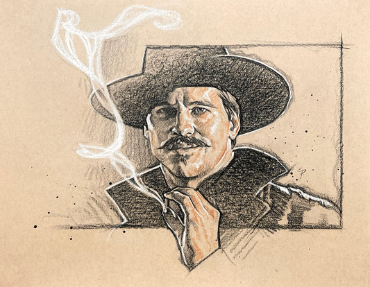 Doc Holliday (Tombstone 1993) Portrait Original Sketch