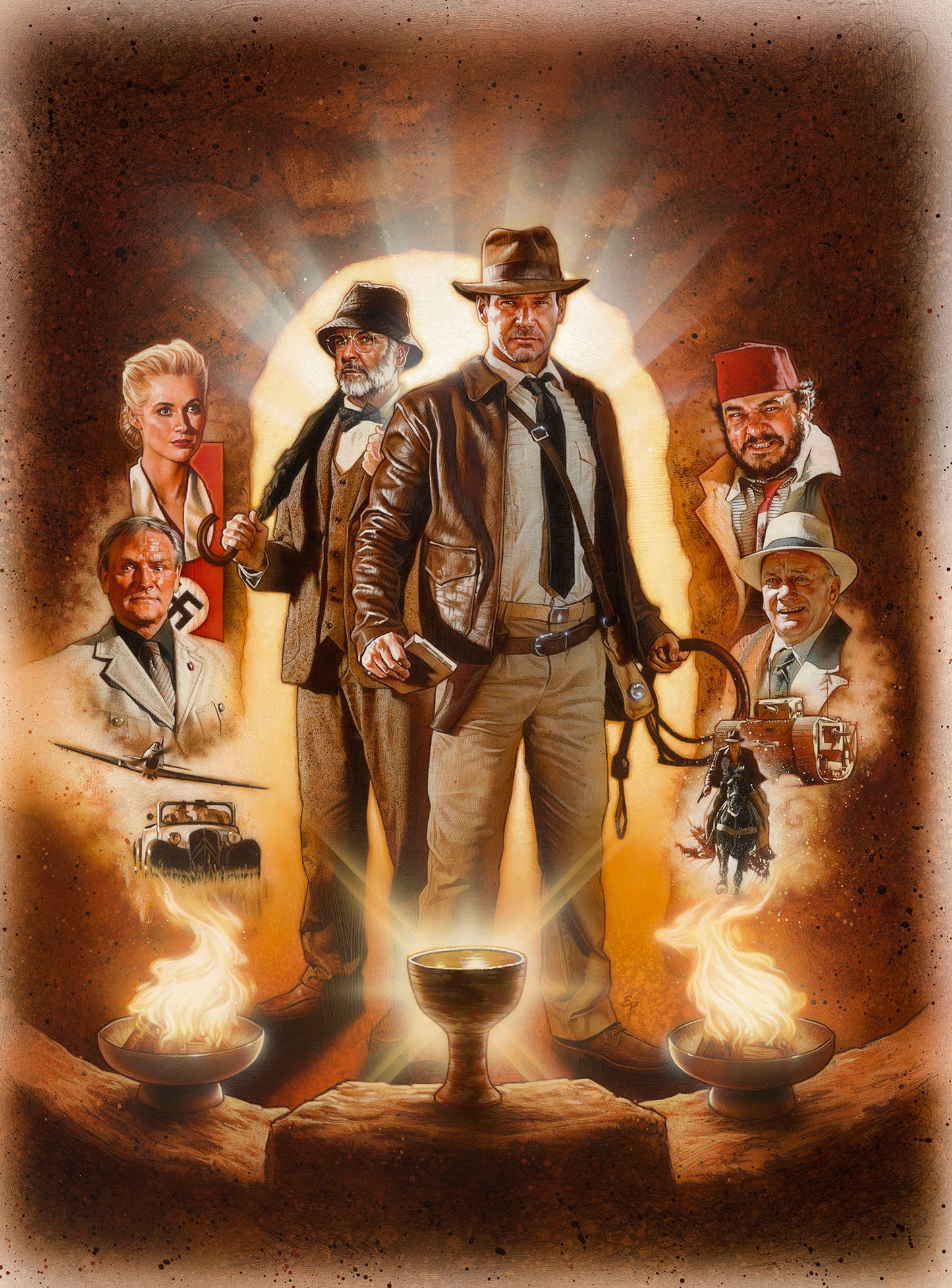 Indiana Jones and the Last Crusade (1989) Poster Original Painting