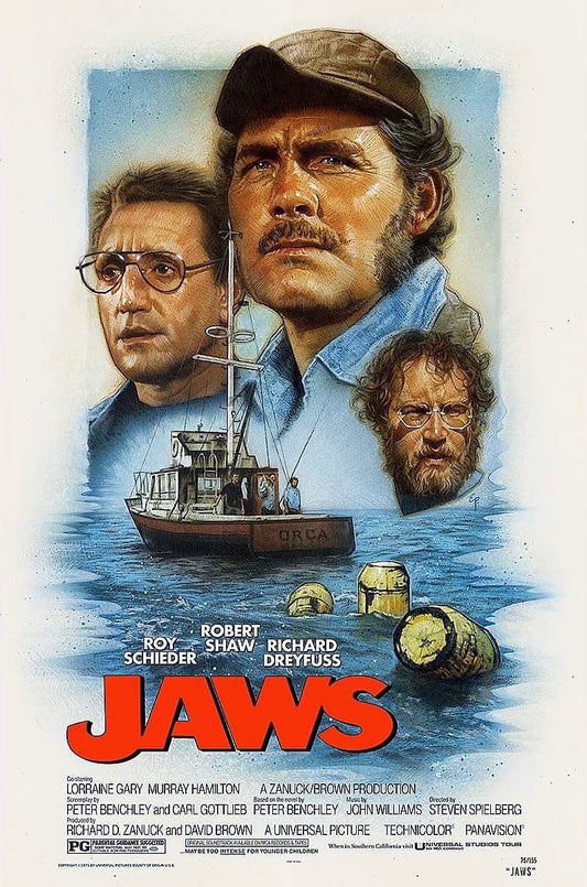 Jaws (1975) AP Poster (Red Title)