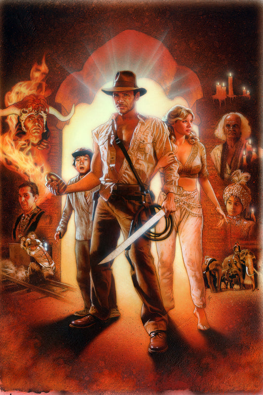 Indiana Jones and the Temple of Doom (1984) Poster Original Painting